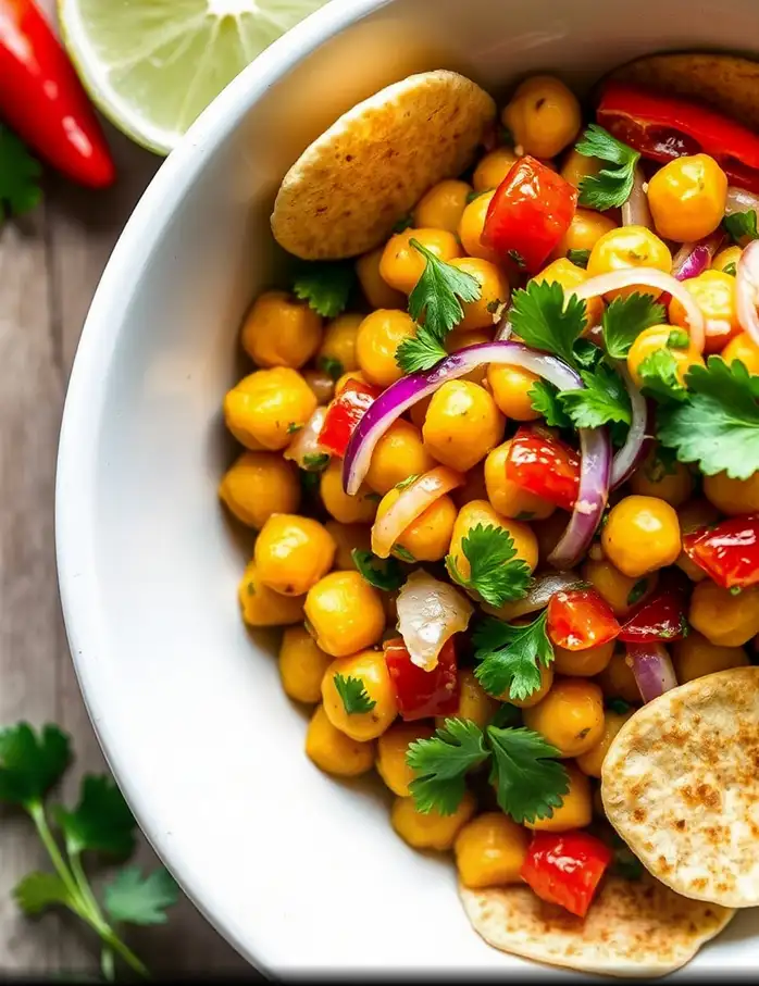 Salade de Pois Chiches au Curry, Citron Vert et CBD